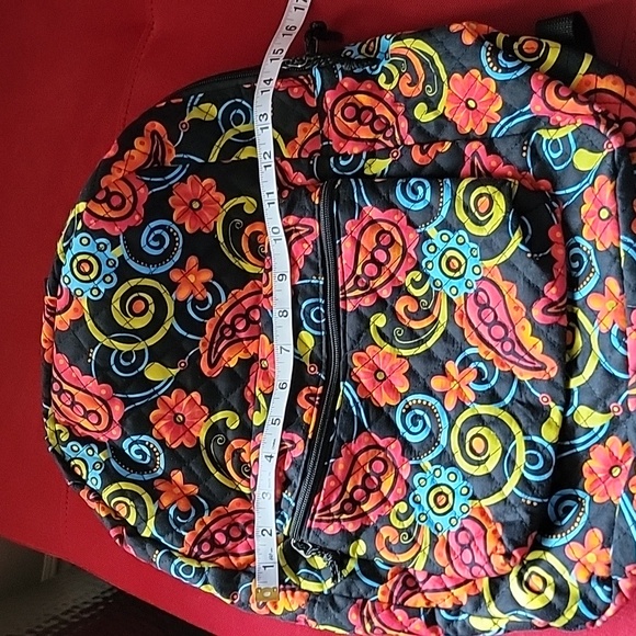 Backpack Quilted Multi Color Paisly Inspired Print Multi Color NWT - Picture 7 of 10